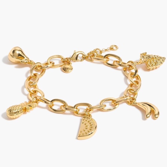 J. Crew Factory Gold Charm Bracelet - Picture 1 of 8